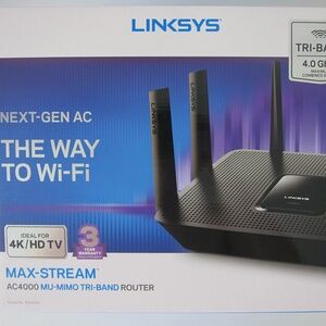 Linksys Max-Stream AC4000 Tri-Band MU-MIMO Wi-Fi Router (EA9300) –w/Original Box